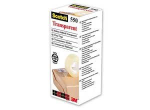 Rouleaux adhésifs transparents SCOTCH 550 - 33 mx 19 mm - sans solvant